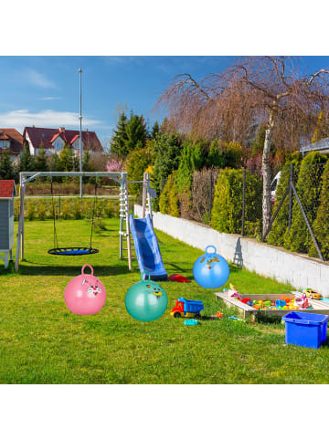 relaxdays 3x Hüpfball "Hase" in Pink