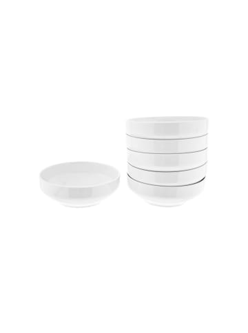 Almina Mondo Müslischalen aus Porzellan, 6er Set in Weiß ø13 cm - stilvoll in Weiß