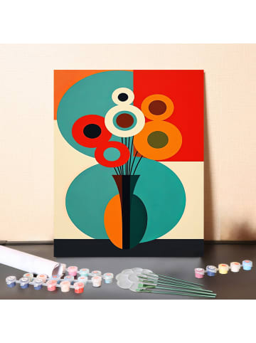 ARTNANAS DIY Malen nach Zahlen Set-"Kreisblumen im Vase"