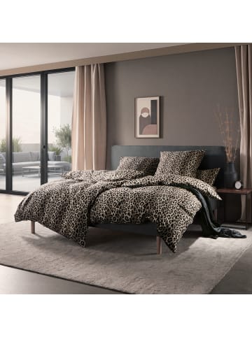 REDBEST Flanell Bettwäsche in beige-schwarz