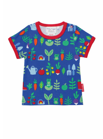 Toby Tiger T-Shirt mit Garten Print in blau