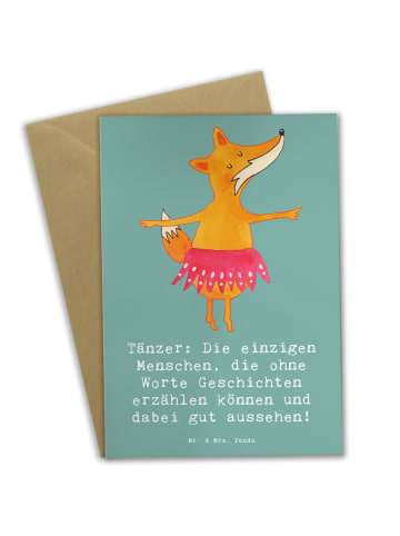 Mr. & Mrs. Panda valentinstagskarte Tanzen Geschichten mit Spruch in Meeresbrise