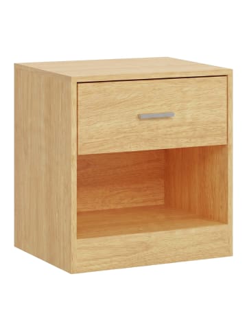 relaxdays 1 x Nachttisch in Natur - (B)39 x (H)41 x (T)28 cm