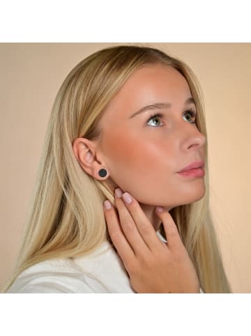 Adeliás Damen Ohrringe – Ohrstecker aus Edelstahl in schwarz