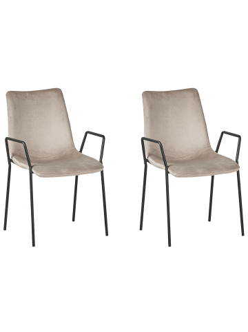 Beliani 2er-Set Esszimmerstuhl JEFFERSON in Beige/Schwarz