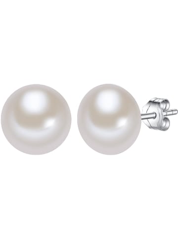 Valero Pearls Perlen-Ohrstecker Sterling Silber Süßwasser-Zuchtperle in weiß