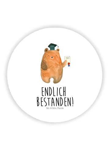 Mr. & Mrs. Panda Rund Magnet Bär Prüfung mit Spruch in Weiß