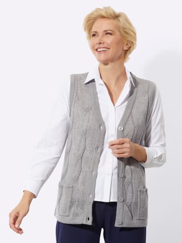 WITT WEIDEN Strickweste in steingrau-meliert