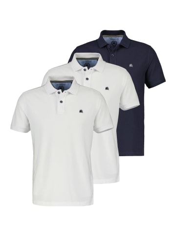 Lerros Poloshirt Basic in Weiß / dunkelblau