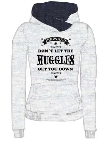 Harry Potter Schalkragenpullover Harry Potter Muggles in grau meliert