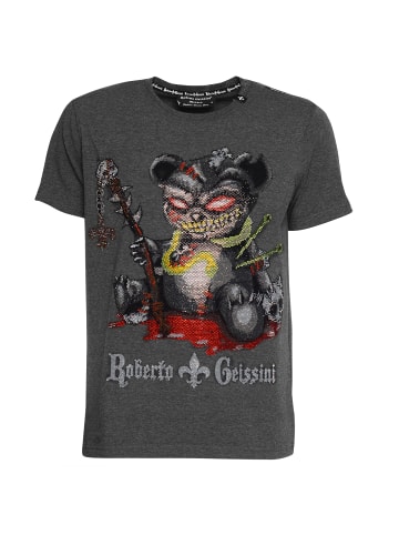 Roberto Geissini Devil Bear T-Shirt Grau Unisex