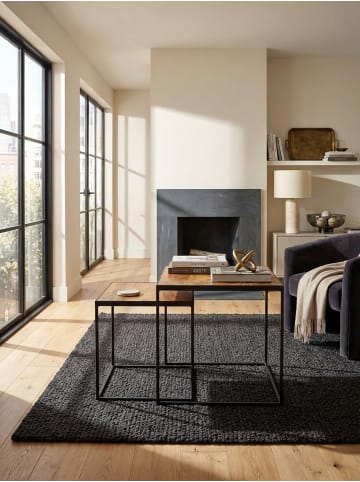 KADIMA DESIGN Mango Industrial: Beistelltische 2er Set, Massivholz, Metall, Unikate