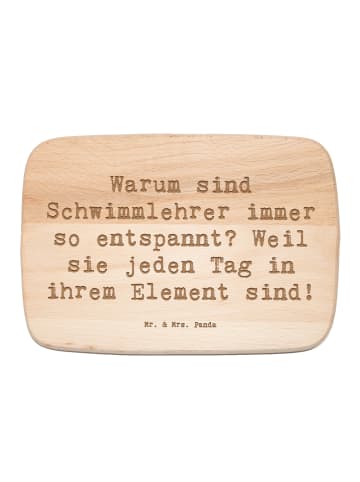 Mr. & Mrs. Panda Schneidebrett Holz Spruch Entspannte Schwimmleh... in Transparent