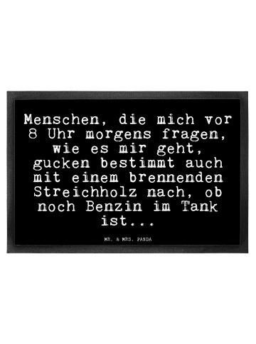 Mr. & Mrs. Panda Fußmatte Menschen, die mich vor... mit Spruch in Schwarz