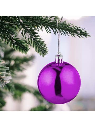 relaxdays 50-tlg. Weihnachtskugeln Set in Pink
