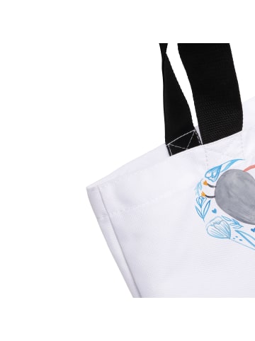 Mr. & Mrs. Panda Tote Bag Mäuse Herz mit Spruch in Weiß