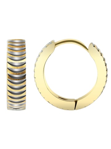 Adeliás Damen Ohrringe – Klappcreole aus Edelstahl in gold