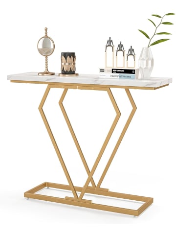 COSTWAY Eingangstisch schmal 100 x 29,5 x 80 cm in Gold