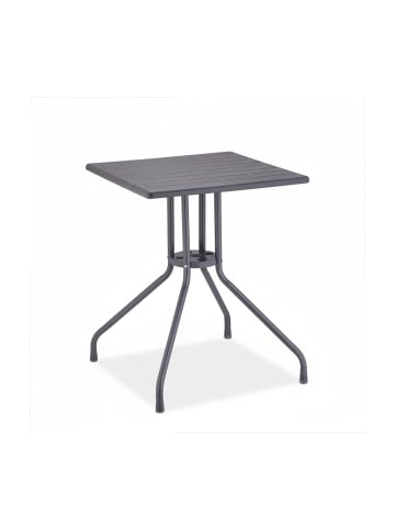 relaxdays Gartentisch "Holzoptik" in Grau - (B)61 x (H)75 x (T)61 cm
