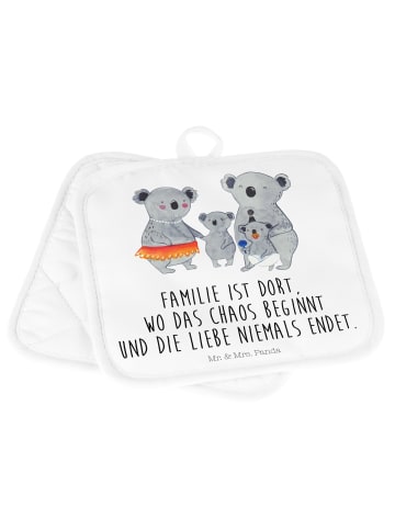 Mr. & Mrs. Panda Topfuntersetzer Koala Familie mit Spruch in Weiß