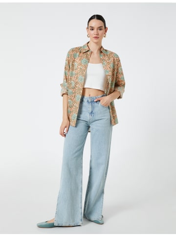 KOTON Shirt in Blau Gemustert