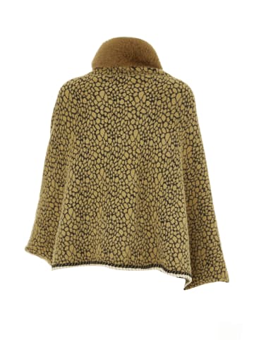 CHANI Damen Poncho in Beige Schwarz