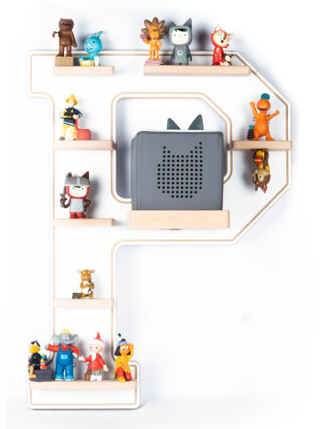 VCM  Holz Regal Buchstabe P für Toniebox Tonies Figuren in Weiß