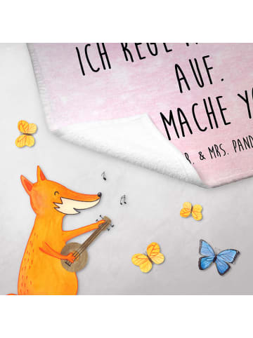 Mr. & Mrs. Panda Gästehandtuch Flamingo Yoga mit Spruch in Aquarell Pink