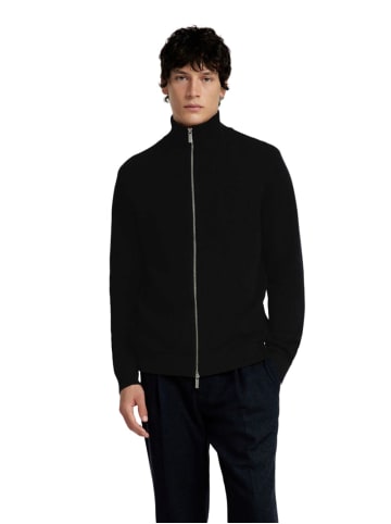 SELECTED HOMME Strickjacke SLHDANE LS KNIT STRUCTURE FULL ZIP in Schwarz