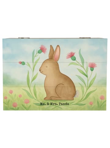 Mr. & Mrs. Panda Truhe Hase Sitzen Design ohne Spruch in Weiß