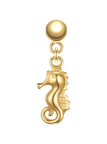Glanzstücke München Charm Seepferdchen aus Sterling Silber in gelbgold