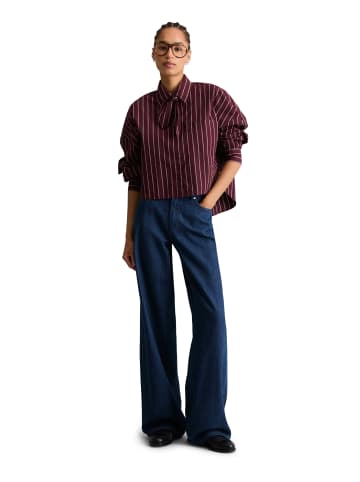 Marc O'Polo DENIM Gestreifte Schluppen-Bluse regular in Dark Red