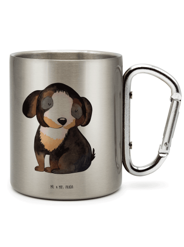 Mr. & Mrs. Panda Becher Hund Entspannen ohne Spruch in Silber