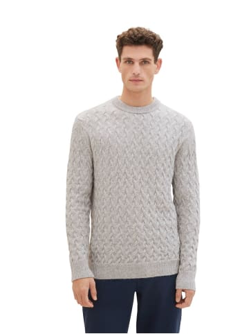 Tom Tailor Pullover COSY CABLE KNIT in Grau