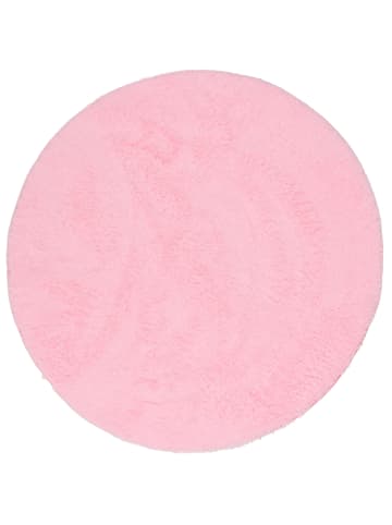 Pergamon Hochflor-Teppich Fluffy Rund in rosa