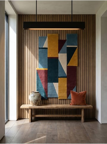 KADIMA DESIGN Teppich Wolle Handgetuftet HALLEIN Geometrisch Wohnzimmer Modern in Multicolor