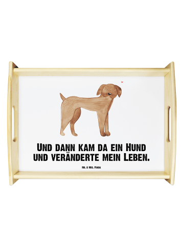 Mr. & Mrs. Panda Küchentablett Hund Dogge mit Spruch in Weiß