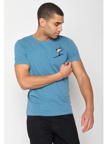 GreenBomb T-Shirt Lifestyle Skier in Stahlblau