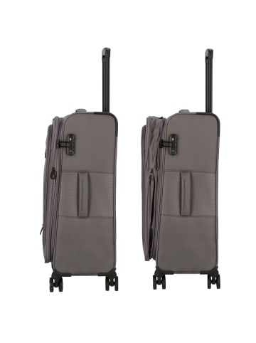 D&N Travel Line 9704 4 Rollen Kofferset 3-teilig mit Dehnfalte in grey
