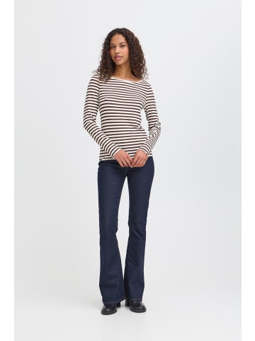 ICHI Langarm IHCELLA Tight fit in COFFEE BEAN/CLOUD DANCER