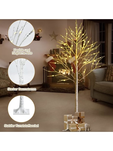 COSTWAY Künstlicher Weihnachtsbaum LED in Weiß
