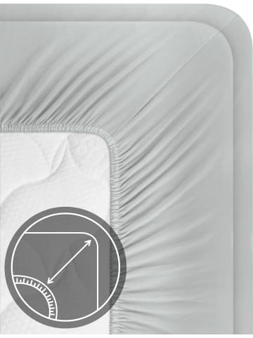 Aspero 2 x Spannbettlaken Ravello in Hellgrau