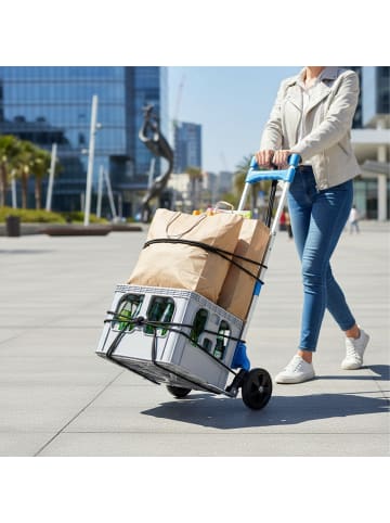 relaxdays Sackkarre in Silber/ Blau - 70 kg
