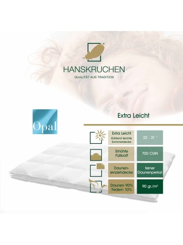 HANSKRUCHEN Daunendecke Opal Warm in Weiß