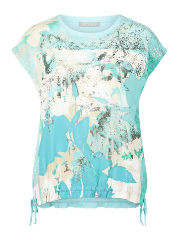 BETTY & CO Patchwork-Shirt mit Print in Mint/Nature