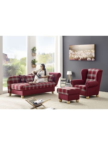 others RECAMIERE mit Armteil rechts klappbar Katia Bezug Flachgewebe Buche natur / rot