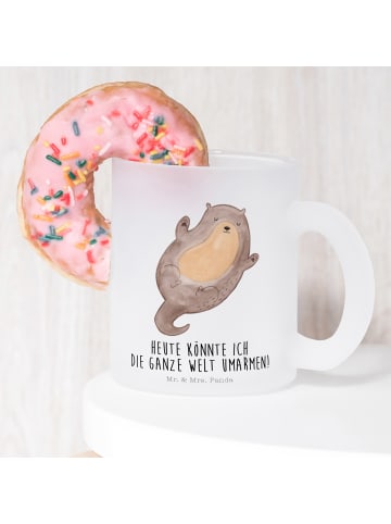 Mr. & Mrs. Panda Glas Otter Umarmen mit Spruch in Transparent
