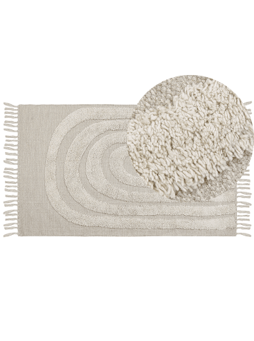 Beliani Kurzflor HAKKARI in Beige - (W) 80 x (H) 1 x (L) 150 cm