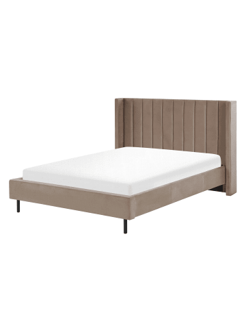Beliani Doppelbett VILLETTE in Beige/Schwarz - (W) 166 x (H) 115 x (L) 220 cm