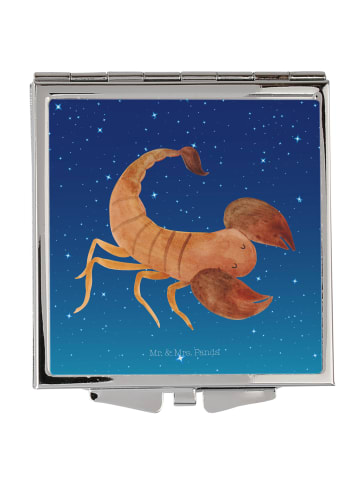 Mr. & Mrs. Panda Kosmetikspiegel Sternzeichen Skorpion ohne Spruch in Sternenhimmel Blau